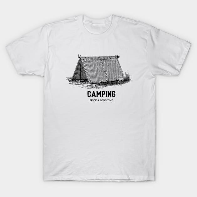 Camping Adventure Vintage Sunset Tent Retro Since T-Shirt by Flowering Away